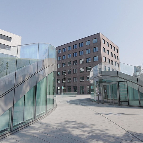 Auf dem Foto ist der Eingang der Mensa auf dem Bildungscampus Heilbronn zu sehen.