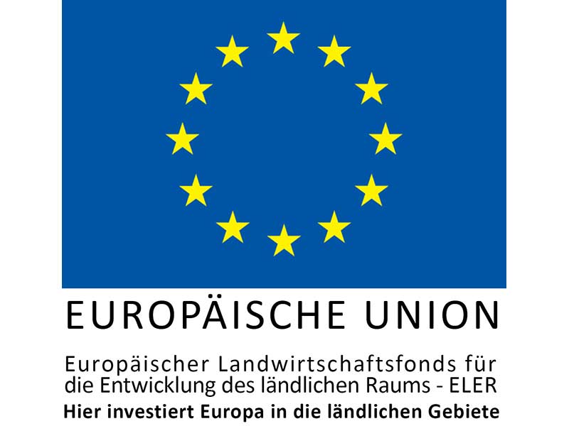 Förderlogo der EU: Hier investiert Europa in die ländlichen Gebiete