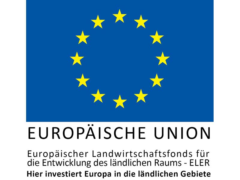 Logo der Europäischen Union Förderlogo der EU: Hier investiert Europa in die ländlichen Gebiete