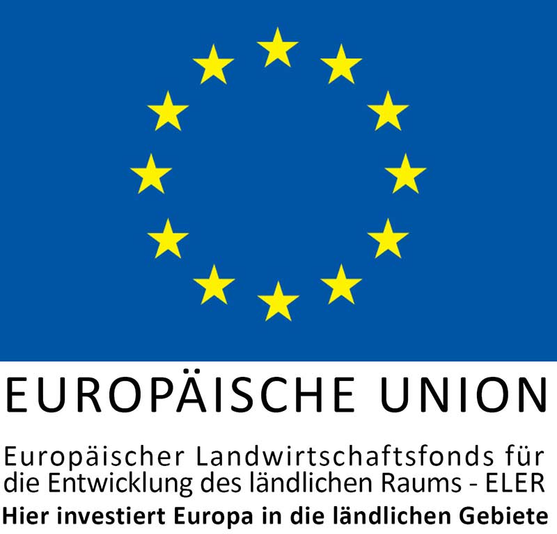 EU-Förderlogo: Hier investiert Europa in die ländlichen Gebiete