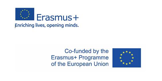 Links oben ist das Erasmus+ Logo abgebildet. Rechts unten steht "Co-funded by the Erasmus+ Programme of the European Union".