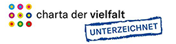 Die Abbildung zeigt das Logo von Charta der Vielfalt. Es ist zusätzlich mit dem Stempel "Unterzeichnet" versehen.