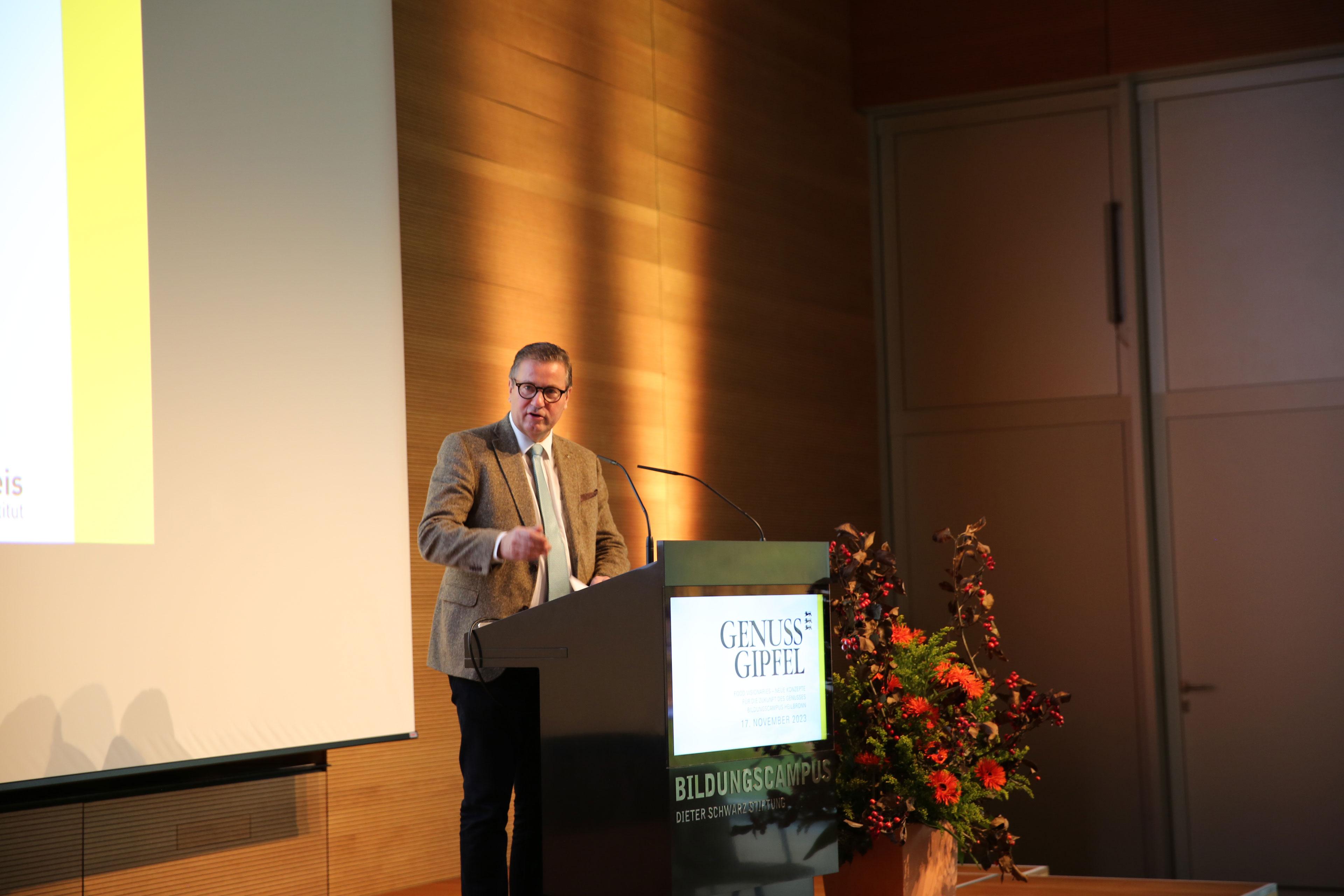 Minister Peter Hauk vom Ministerium für Ernährung, ländlichen Raum und Verbraucherschutz, sprach über die Bedeutung regionaler Produkte. 